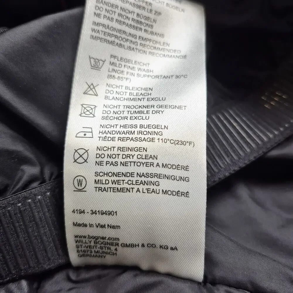 Bogner Fire + Ice Men's Ski Jacket Sz 56 3XL Black Gray WP Insulated Hooded Coat